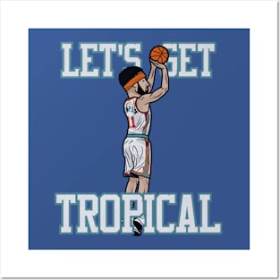 Klay Thompson Golden State Tropical Toon Posters and Art